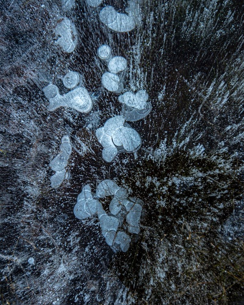 Abstract ice crystals representing energy and flow